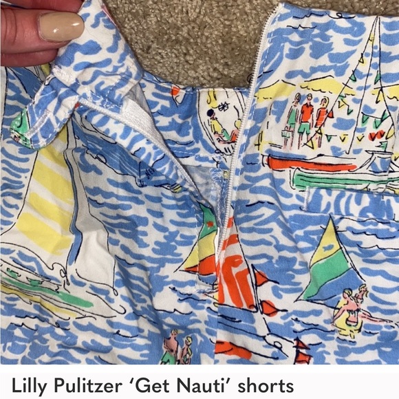 Lilly Pulitzer ‘Get Nauti’ shorts Sz 6 with pockets back zip with button - Picture 4 of 12